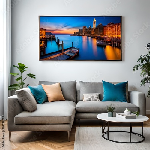 modern living room with sofa