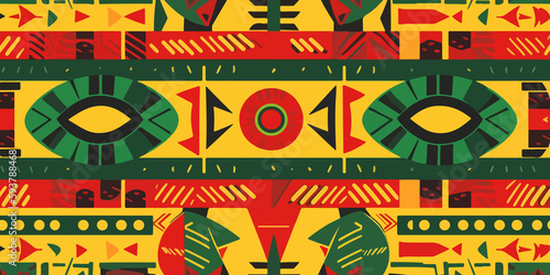 Artistic Juneteenth concept with tribal patterns