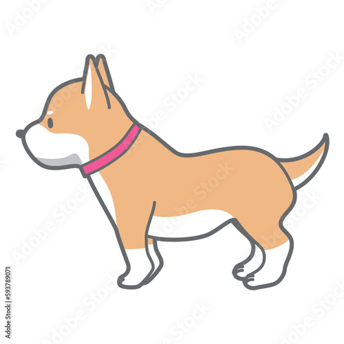 横向きの柴犬のベクターイラスト