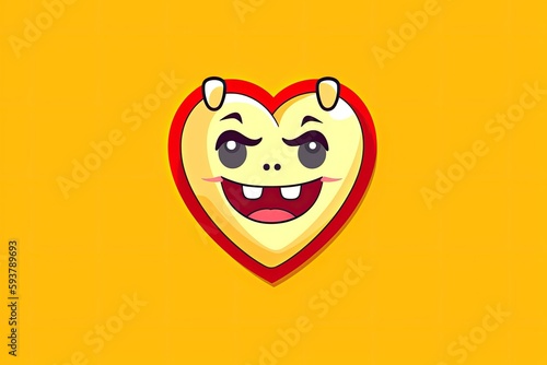 yellow smiling heart. Generative AI