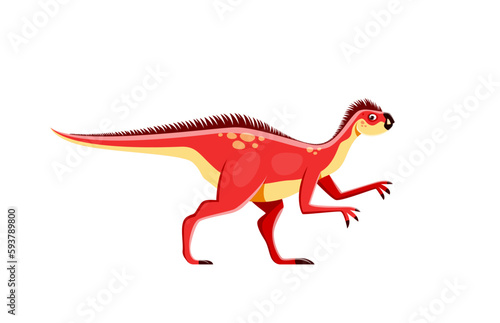 Cartoon Pegomastax dinosaur character, cute dino or kids Jurassic park toy animal, isolated vector. Funny cartoon Pegomastax dinosaur character or paleontology extinct animal or reptile lizard © Vector Tradition