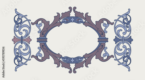 Elegant ornament with thick serifs and a smooth texture. Vintage Vector Ornaments Decorations.