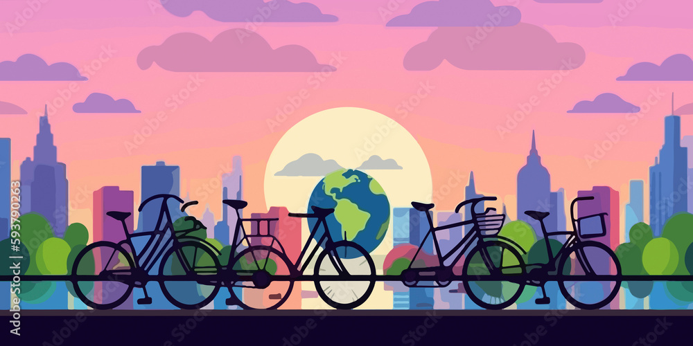 Hand drawn flat design for World Bicycle Day