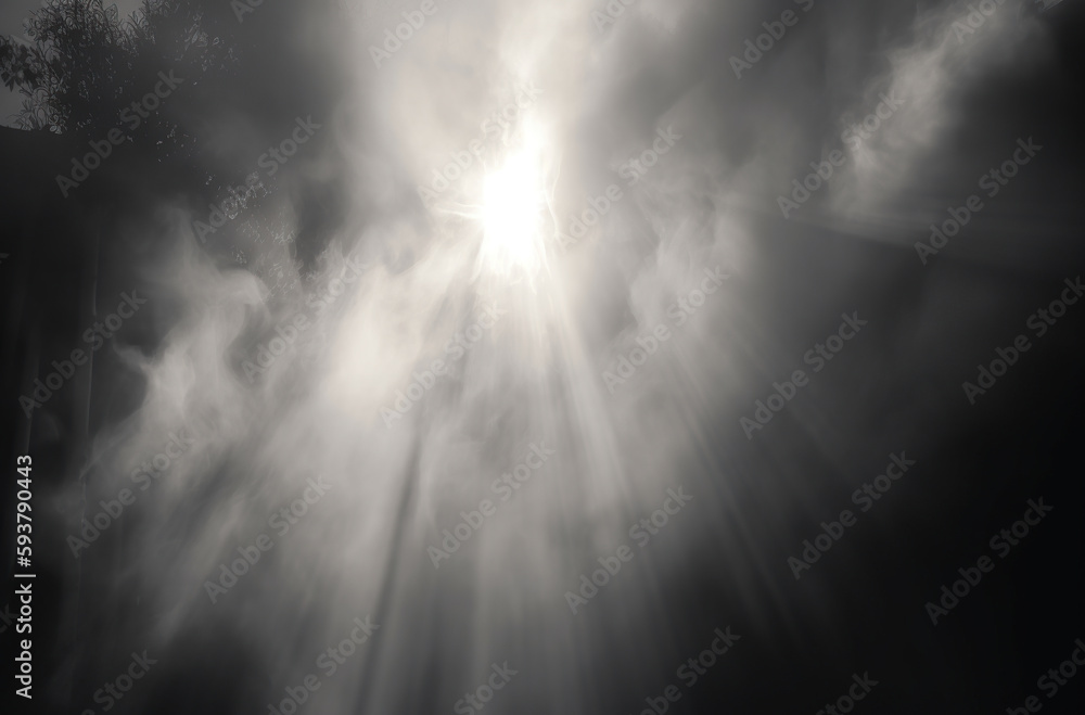 misty background with sunbeam Generative AI	