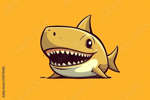 happy cartoon shark. Generative AI