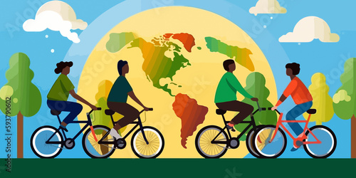 Artistic representation of World Bicycle Day concept