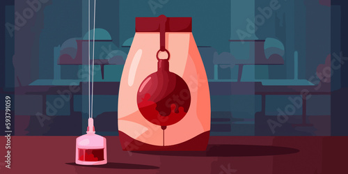 Wallpaper Mural Hand drawn flat illustration of a World Blood Donor Day, concept background Torontodigital.ca