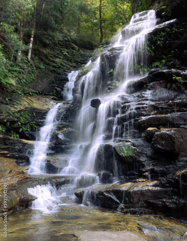 View of Sylvia Falls in Valley of the Waters Hiking Track