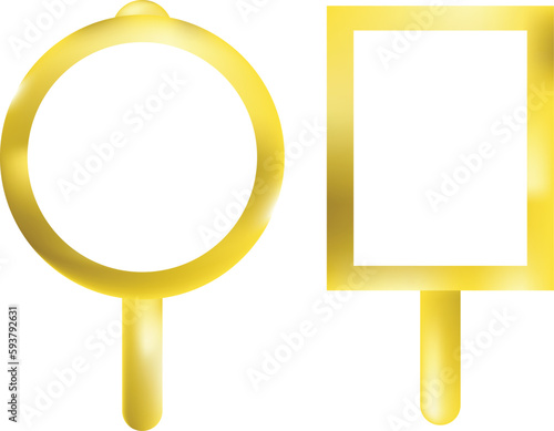 Golden mirror vector design for beauty or furniture related illustration