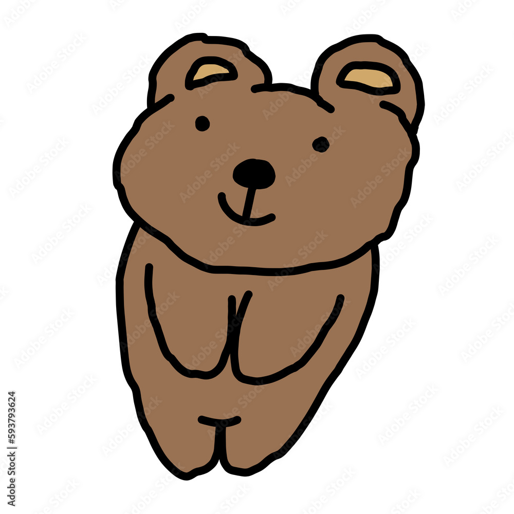 Obraz premium kind grizzly bear, character design, cute cartoon isolated , graphic design for presentation, marketing, art, illustration, t-shirt design, cartoon, comic, advertising, online media