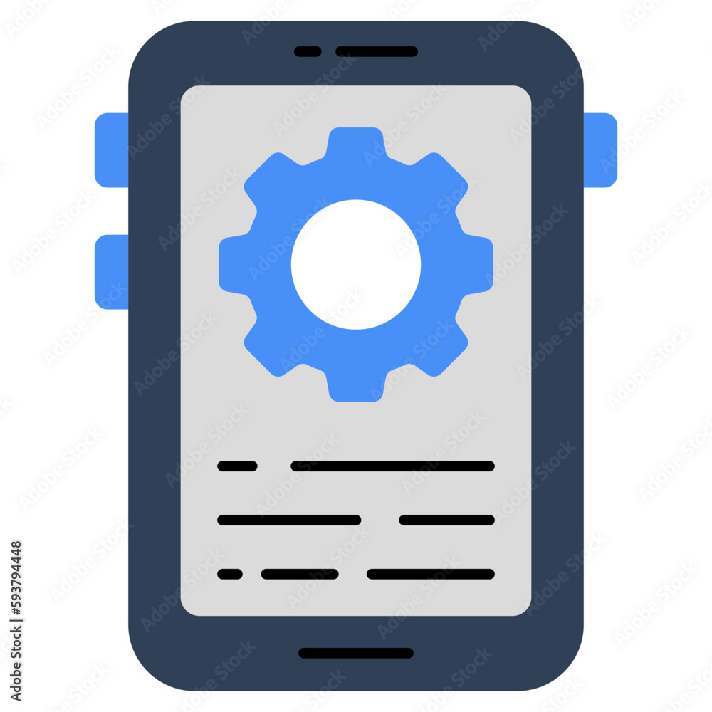 Gear inside phone, editable design icon of mobile management Gear inside phone, editable design icon of mobile management