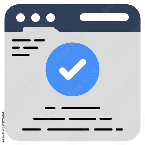 Trendy design icon of verified website 