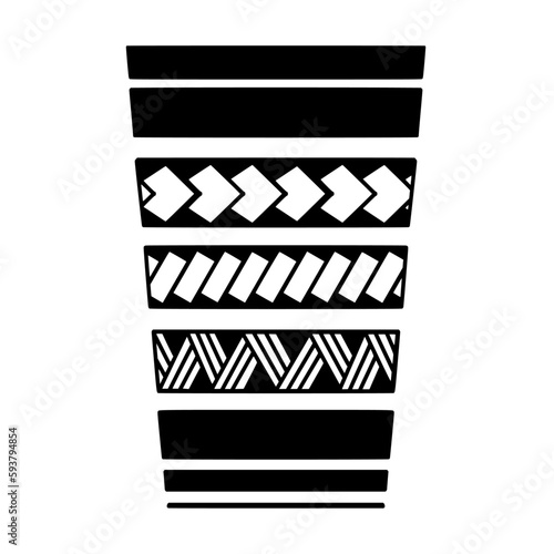 Wrap around arm polynesian tattoo design. Pattern aboriginal samoan. illustration EPS10