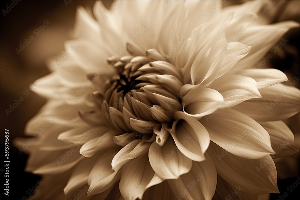 monochrome flower photograph. Generative AI monochrome flower photograph. Generative AI