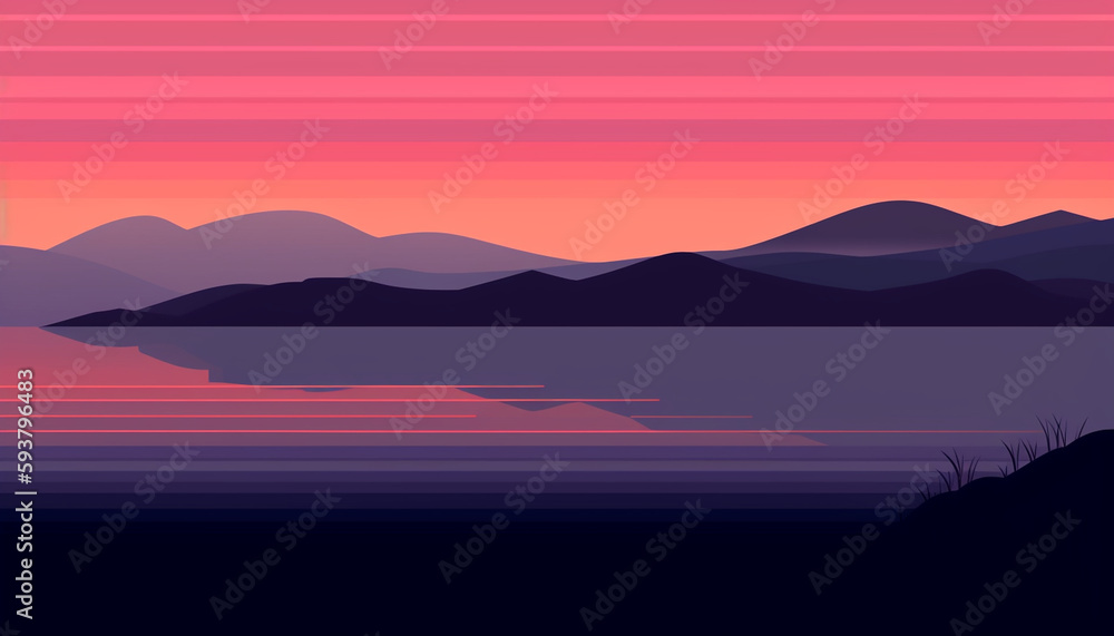 Naklejka premium Minimalist Landscapes Nature Art