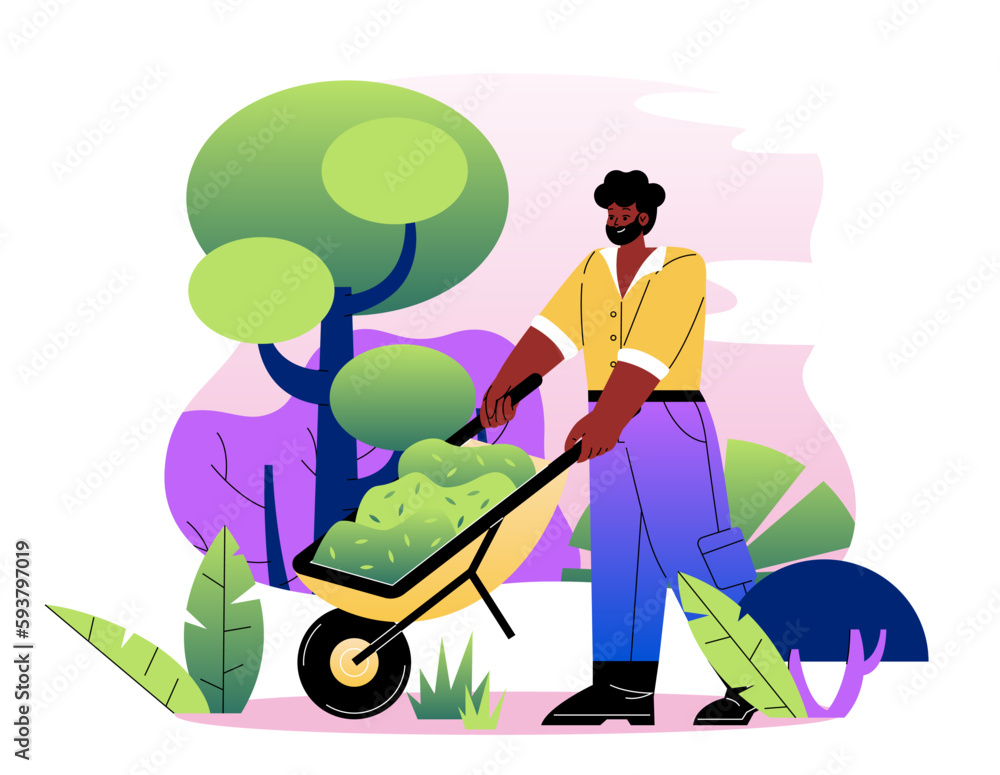 Happy man gardener