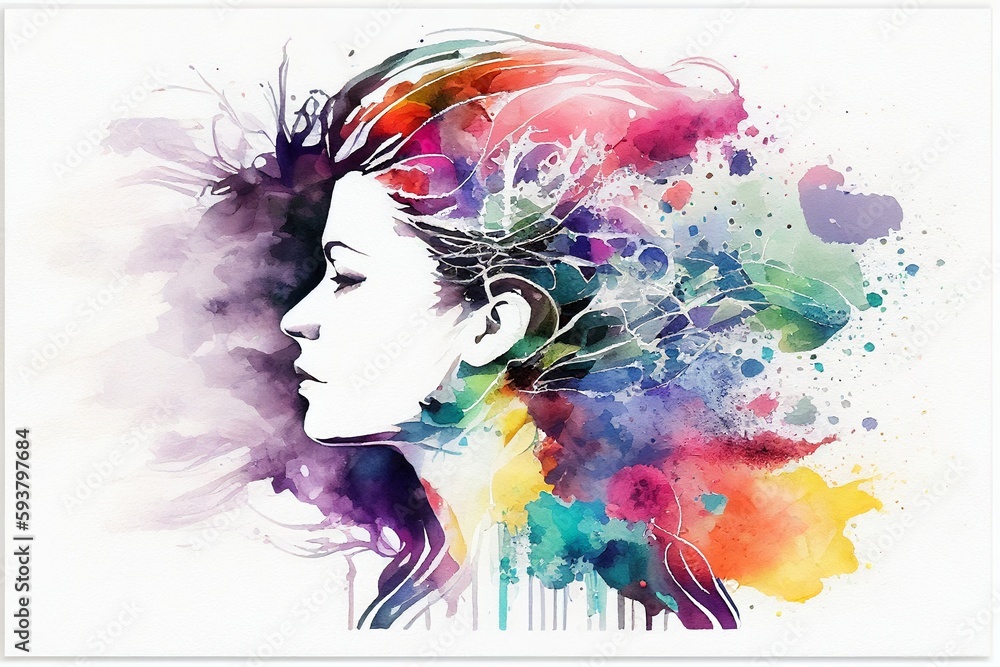 Fototapeta premium Watercolor painting for Womens Day Business Design abstract background,Generative AI