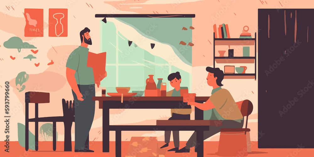 Hand drawn flat design for Father's Day celebration Hand drawn flat design for Father's Day celebration