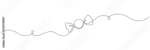 Candy in one continuous line drawing, Caramel and chocolate sweet in wrapper paper symbol for candy shop concept or web banner in simple linear style. Contour icon. Doodle vector illustration