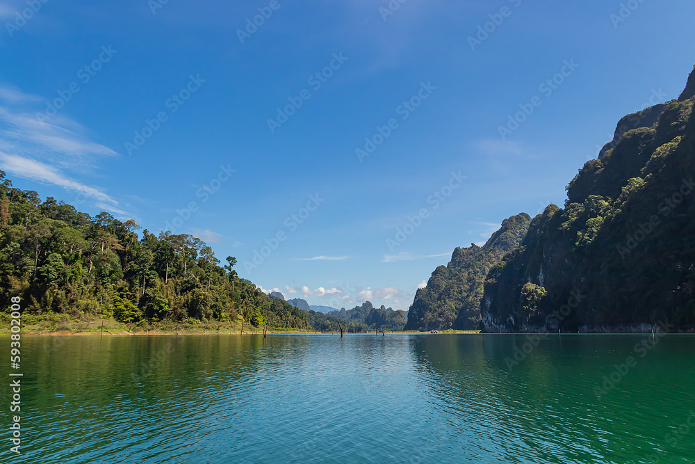 Beautiful mountain and lake in the morning.