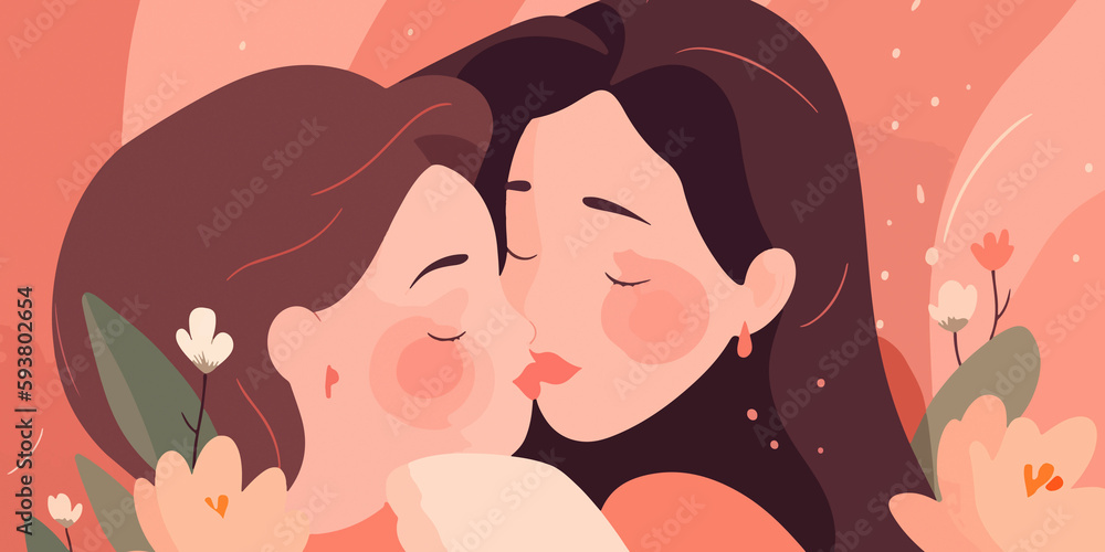 Flat illustration capturing the spirit of Mother's Day