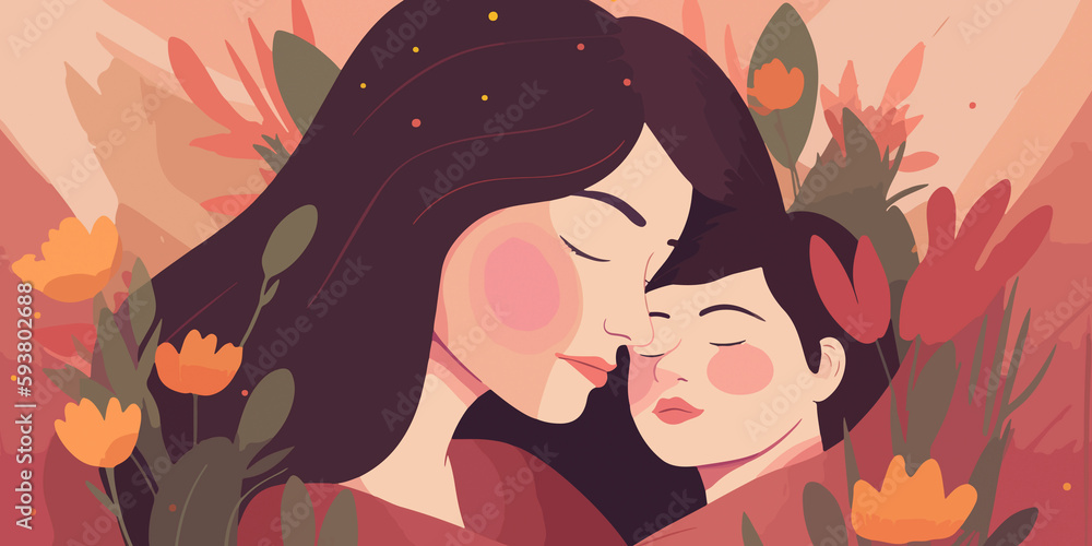 Mother's Day background in hand drawn style Mother's Day background in hand drawn style