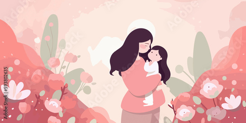 Flat illustration capturing the spirit of Mother's Day