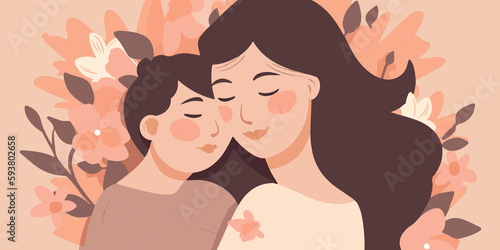 Flat illustration capturing the spirit of Mother's Day