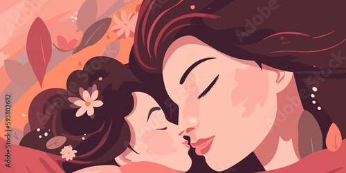Flat illustration capturing the spirit of Mother s Day