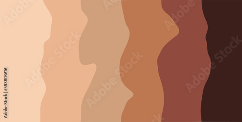 Skin tone color scale chart. Brown palette vector human skin infographic banner icon