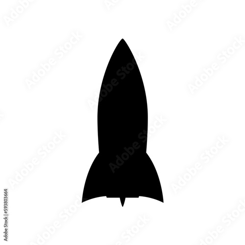 Rocket silhouette illustration astronaut vehicle icon. Rocket launch vector missle spaceship future speed cartoon concept.