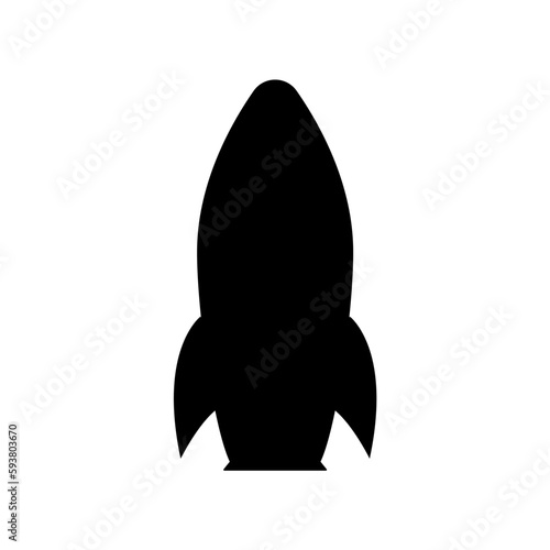 Rocket silhouette illustration astronaut vehicle icon. Rocket launch vector missle spaceship future speed cartoon concept.