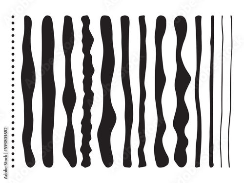 Hand-Drawn Paintbrush Lines and Dots	