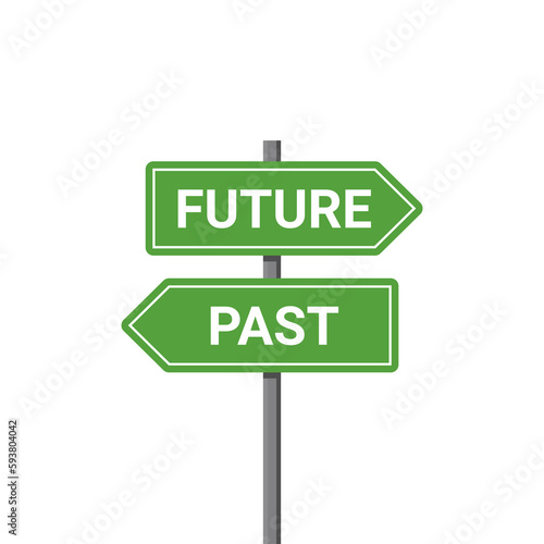 Future past present board icon. Now pas and future way destiny sign