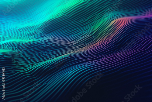 Abstract Holographic Waves image features shapes in a multilayered, plasticity environment with abstract waves and holographic backgrounds.