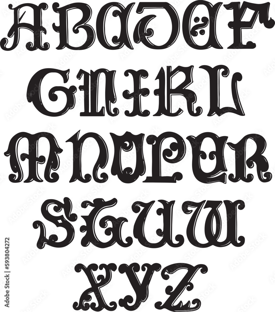 13th Century. MS alphabets - ABC letters 13th Century. MS alphabets - ABC letters