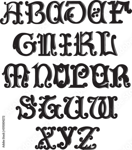 13th Century. MS alphabets - ABC letters