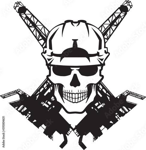 Oilfield Rigger Skull with Hard Hat Vector File,Roughneck Vector,Fracking Rigging Vector,Commercial-Personal Use,Cricut,Silhouette Cameo,Vinyl Decal