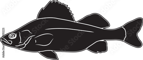 Yellow Perch Hand sketched, hand drawn vector clipart