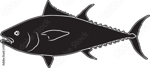 Tuna Hand sketched, hand drawn vector clipart