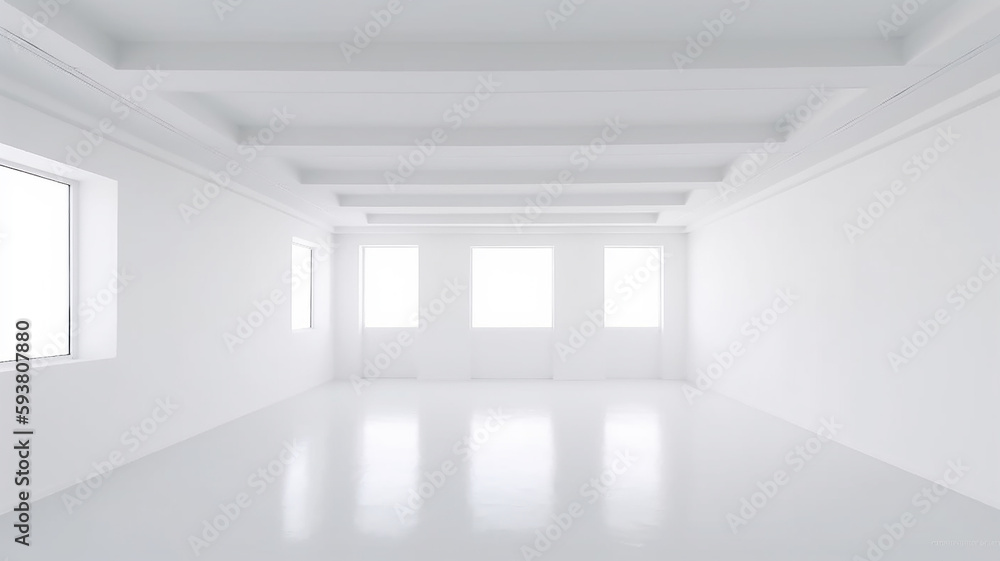 White clean empty architecture interior space room studio background ...