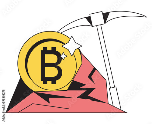bitcoin in mine with pick