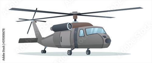 Military helicopter vector illustration isolated on white background