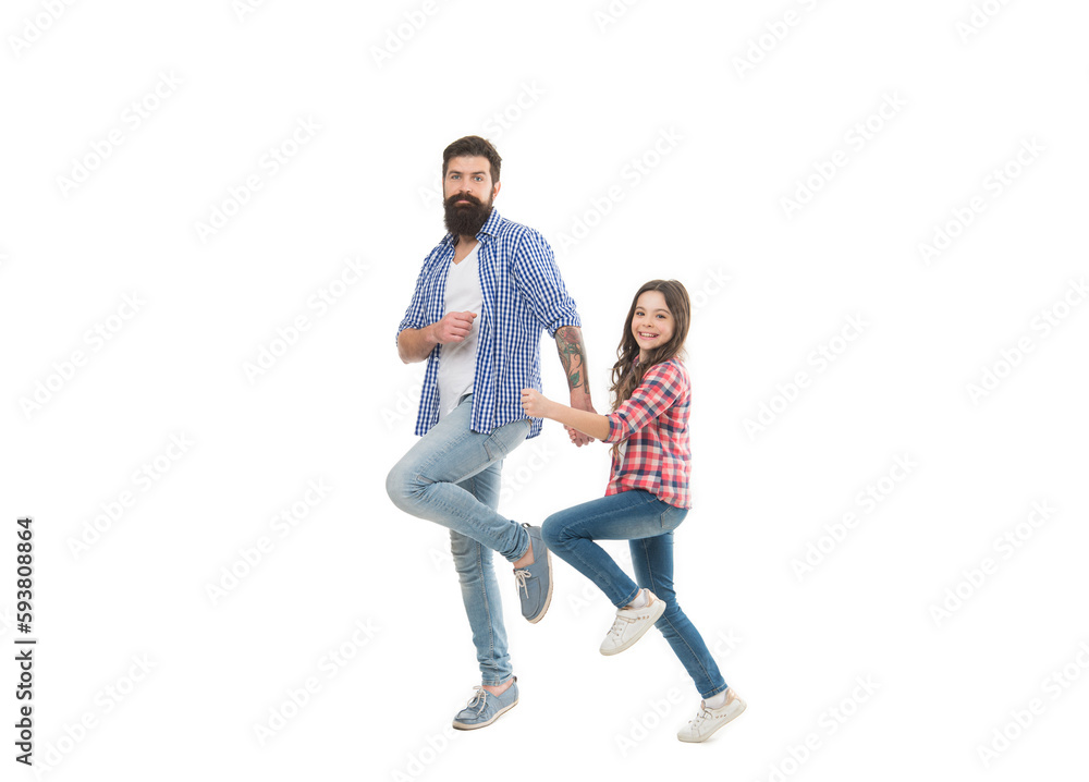 Trust your crazy ideas. Happy family enjoy studio photo shoot. Bearded man and small child share trust relations. Family trust and love. Family values. Care you can trust Trust your crazy ideas. Happy family enjoy studio photo shoot. Bearded man and small child share trust relations. Family trust and love. Family values. Care you can trust