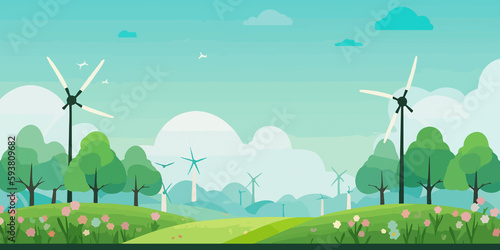 Flat illustration celebrating World Environment Day