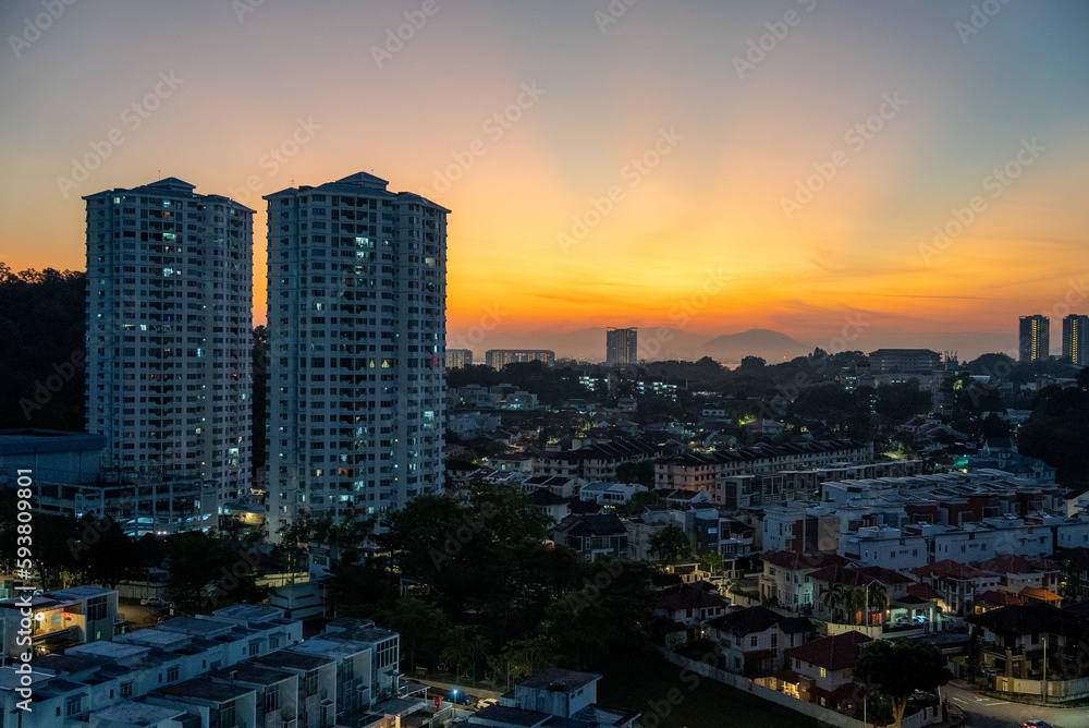 city at sunrise