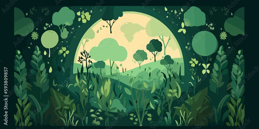 Hand drawn flat illustration of a World Environment Day, concept background
