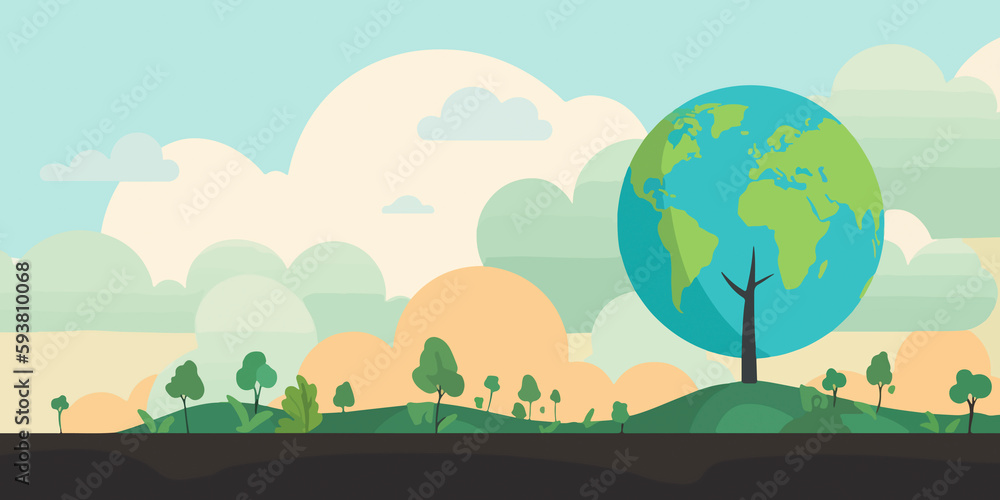 Obraz premium Creative flat illustration of World Environment Day