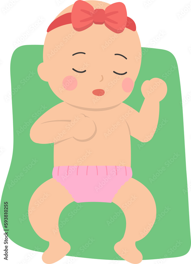 Sleeping cute baby with blanket, warm and safe, vector character illustration in cartoon style Sleeping cute baby with blanket, warm and safe, vector character illustration in cartoon style