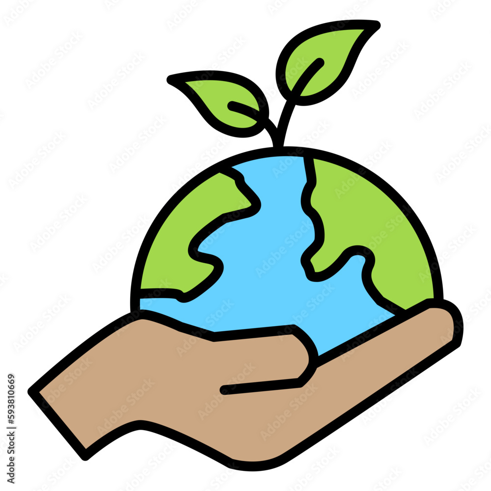 Illustration of Save the Plant design Icon Illustration of Save the Plant design Icon